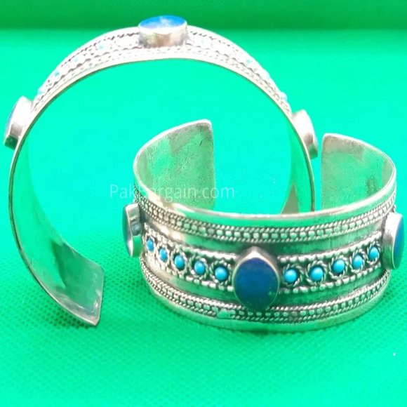 single  Handmade Afghan Lapis Lazuli Stones Bracelet Tribal Afghan Bracelet - Picture 3 of 7